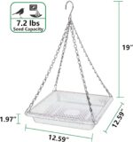 2 Pack Large Hanging Bird Feeder Tray, Platform Spacious Birds Feeder with Mesh Tray, Sturdy and Drainage Bird Feeder for Bluebirds Cardinals Goldfinches (12.5 inch, Brown) - Image 4