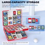 MoKo 60 Game Card Case for Nintendo Switch 2 / Switch OLED / 3DS / 3DSXL, Portable Storage Holder Case for 60 Switch 2 Game Cartridges & 24 3DS Card & 36 Micro SD Cards, Red Ball - Image 3