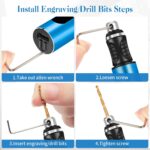 3-Speed Cordless Mini Drill Pen, Rechargeable DIY Electric Engraving Tools with 10 Small Drill Bits, for Jewelry Making Stone Plastic Resin Keychains (Blue) - Image 6