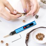 3-Speed Cordless Mini Drill Pen, Rechargeable DIY Electric Engraving Tools with 10 Small Drill Bits, for Jewelry Making Stone Plastic Resin Keychains (Blue) - Image 7