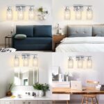 3 Light Vanity Light Fixtures, Polished Chrome Bathroom Wall Sconces, Modern Wall Lights with Clear Glass Shades, Bathroom Wall Lamp over Mirror Kitchen Bedroom Living Room Hallway Cabinet Porch - Image 4