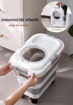 Airtight Dog Food Storage Container, Collapsible Pet Food Container with Casters, Scoop and Cup - Keeps Up to 25 Lbs and Large Capacity - Image 6