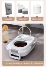 Airtight Dog Food Storage Container, Collapsible Pet Food Container with Casters, Scoop and Cup - Keeps Up to 25 Lbs and Large Capacity - Image 7