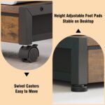 2-Tier Desktop Printer Stand with 2 Fabric Drawers, Prtiner Table with Storage Shelf, Desk Organizer for Home Office,3D Printer,Fax Machine,Scanner (Brown, 2 Tier) - Image 8