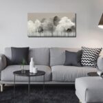 Prepeyssee Black and White Tree Wall Art for Living Room Large Landscape Modern Artwork Gray Forest Picture for Bedroom Home Office Ready to Hang 20x40 Inch - Image 3
