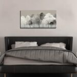 Prepeyssee Black and White Tree Wall Art for Living Room Large Landscape Modern Artwork Gray Forest Picture for Bedroom Home Office Ready to Hang 20x40 Inch - Image 4