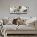 Prepeyssee Black and White Tree Wall Art for Living Room Large Landscape Modern Artwork Gray Forest Picture for Bedroom Home Office Ready to Hang 20x40 Inch - Image 6