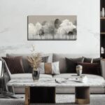 Prepeyssee Black and White Tree Wall Art for Living Room Large Landscape Modern Artwork Gray Forest Picture for Bedroom Home Office Ready to Hang 20x40 Inch - Image 7
