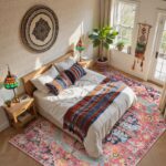 Lahome Area Rugs 9x12 Rugs for Living Room,Large Bedroom Dining Room Rug,Boho Vintage Soft Non-Slip Non-Shedding Low Pile Printed Indoor Carpet for Nursery Kids Home Office(9x12ft,Fuchsia) - Image 3