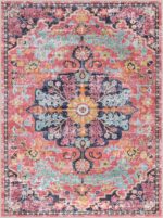 Lahome Area Rugs 9x12 Rugs for Living Room,Large Bedroom Dining Room Rug,Boho Vintage Soft Non-Slip Non-Shedding Low Pile Printed Indoor Carpet for Nursery Kids Home Office(9x12ft,Fuchsia) - Image 10