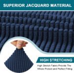 Turquoize Stretch Chesterfield Sofa Covers for Living Room Soft Sofa Couch Covers for 3 Cushion Couch Non-Slip Sofa Slipcover for Dogs Pet Furniture Protector Feature Jacquard Fabric (Sofa, Navy) - Image 4