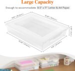 Lifewit 2 Pack Plastic Multi-Purpose Storage Box with Latching Lids, Clear A4 Paper Storage, Classroom Organization, Storage Containers for Board Game, Craft, Document, Magazine, Art Supplies - Image 3