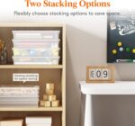 Lifewit 2 Pack Plastic Multi-Purpose Storage Box with Latching Lids, Clear A4 Paper Storage, Classroom Organization, Storage Containers for Board Game, Craft, Document, Magazine, Art Supplies - Image 7