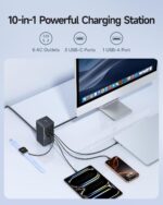 Baseus Charging Station 67W, 10-in-1 USB-C PD Fast Charging Desktop Charger with 1200J Surge Protection, 5ft Extension Cord, 6 AC, 3 USBC, 1 USBA Ports for iPhone 16/15, MacBook, Tablet, Desktop - Image 3