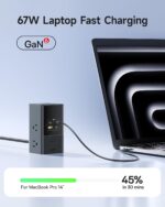 Baseus Charging Station 67W, 10-in-1 USB-C PD Fast Charging Desktop Charger with 1200J Surge Protection, 5ft Extension Cord, 6 AC, 3 USBC, 1 USBA Ports for iPhone 16/15, MacBook, Tablet, Desktop - Image 4