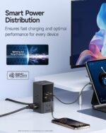 Baseus Charging Station 67W, 10-in-1 USB-C PD Fast Charging Desktop Charger with 1200J Surge Protection, 5ft Extension Cord, 6 AC, 3 USBC, 1 USBA Ports for iPhone 16/15, MacBook, Tablet, Desktop - Image 8