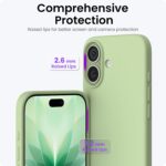 ORNARTO Compatible with iPhone 17 Case 6.3, Slim Liquid Silicone 3 Layers Full Covered Soft Gel Rubber Phone Case Protective Cover 6.3 Inch, Matcha - Image 5