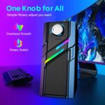 LENRUE Computer Speakers for Desktop PC with Easy Knob, Clear Powerful Sound, Touch Lights, Plug and Play for Computer Desktop PC, Monitors, Laptop (USB & AUX) - Image 4