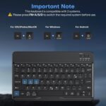 OMOTON Bluetooth Keyboard for Tablet/Android/Windows/iOS, with 7 Colors Backlight Rechargeable Wireless Mini Keyboard for Galaxy Tab A9+/A9+ Plus/S9/S9 Plus/S9 FE, Black - Image 5