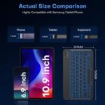 OMOTON Bluetooth Keyboard for Tablet/Android/Windows/iOS, with 7 Colors Backlight Rechargeable Wireless Mini Keyboard for Galaxy Tab A9+/A9+ Plus/S9/S9 Plus/S9 FE, Black - Image 6