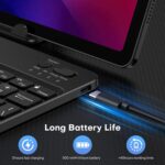 OMOTON Bluetooth Keyboard for Tablet/Android/Windows/iOS, with 7 Colors Backlight Rechargeable Wireless Mini Keyboard for Galaxy Tab A9+/A9+ Plus/S9/S9 Plus/S9 FE, Black - Image 7