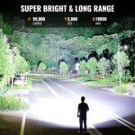 Rechargeable Spotlight, 99000 Lumens Super Bright Led Spotlights Flashlight with Cob Light & Foldable Tripod, 10000ɱAh Spot Lights Long Runtime, Handheld Spotlight for Hunting Boating Outdoor - Image 3