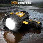 Rechargeable Spotlight, 99000 Lumens Super Bright Led Spotlights Flashlight with Cob Light & Foldable Tripod, 10000ɱAh Spot Lights Long Runtime, Handheld Spotlight for Hunting Boating Outdoor - Image 7