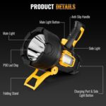 Rechargeable Spotlight, 99000 Lumens Super Bright Led Spotlights Flashlight with Cob Light & Foldable Tripod, 10000ɱAh Spot Lights Long Runtime, Handheld Spotlight for Hunting Boating Outdoor - Image 8