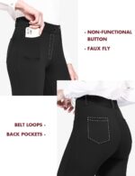 baleaf Womens Dress Pants 29"/31" Yoga Work Pants Straight Leg/Bootcut Pull On Slacks Business Casual Office Pockets - Image 4