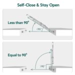 Babelio Baby Gate for Stairs & Doorways, 26-43" W 34" H Extra Tall| No Bottom Bar| Easy Installation| One-Handed Operation| Auto-Close| Hardware Mount (Drill Needed) Safety Dog/Pet Gate Indoor (Grey) - Image 6