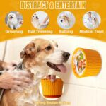 Dog Lick Bowl, Anxiety Relief Dog Licking Mat Freezer Treat Dispenser, Non-Slip Anti-Choking Silicone Slow Feeder Lick Bowl for Small Medium & Large Breed Dogs, BPA Free(Orange,M-L) - Image 3