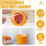 Dog Lick Bowl, Anxiety Relief Dog Licking Mat Freezer Treat Dispenser, Non-Slip Anti-Choking Silicone Slow Feeder Lick Bowl for Small Medium & Large Breed Dogs, BPA Free(Orange,M-L) - Image 4