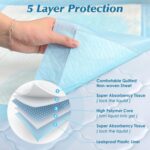 50 Count Super Absorbency Disposable Underpads, Leakproof Quick Drying Disposable Pads for Baby, Puppy and Adults, Disposable Changing Pads for Baby, Disposable Diaper Changing Pads, 17” x 13”, Blue - Image 3