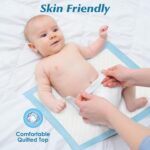50 Count Super Absorbency Disposable Underpads, Leakproof Quick Drying Disposable Pads for Baby, Puppy and Adults, Disposable Changing Pads for Baby, Disposable Diaper Changing Pads, 17” x 13”, Blue - Image 6