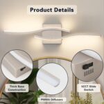 Joossnwell Brushed Nickel Bathroom Vanity Lights Fixtures Over Mirror 5CCT Dimmable Bathroom Light Fixture Modern Vanity Lighting Bar Led Bath Vanity Light 23 Inch Wall Lamp - Image 9