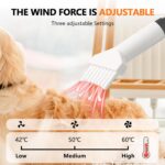 Dog Grooming Vacuum and Dryer,2.2L Pet Grooming Vacuum Kit for Dogs with 8 Tools, Low Noise Adjustable Speed and Temperature Control Blower - Image 3