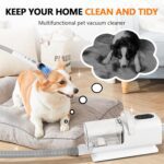Dog Grooming Vacuum and Dryer,2.2L Pet Grooming Vacuum Kit for Dogs with 8 Tools, Low Noise Adjustable Speed and Temperature Control Blower - Image 6
