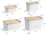 8 Packs Plastic Storage Bins with Lids Storage Organizing Containers Decorative Storage Boxes with Lids for Shelves Closet Desktop Playroom Classroom Office Drawers,White - Image 3