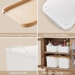 8 Packs Plastic Storage Bins with Lids Storage Organizing Containers Decorative Storage Boxes with Lids for Shelves Closet Desktop Playroom Classroom Office Drawers,White - Image 5