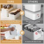 8 Packs Plastic Storage Bins with Lids Storage Organizing Containers Decorative Storage Boxes with Lids for Shelves Closet Desktop Playroom Classroom Office Drawers,White - Image 7