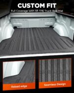 Full Set Car Truck Bed Mat & Floor Mats for Ford Ranger SuperCrew Cab: 2024 2025 All-Weather Mats for XLT Raptor Lariat XL with 5ft TPE Trunk Bedmat, Anti-Slip Waterproof Protection Accessories - Image 5