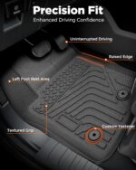 Full Set Car Truck Bed Mat & Floor Mats for Ford Ranger SuperCrew Cab: 2024 2025 All-Weather Mats for XLT Raptor Lariat XL with 5ft TPE Trunk Bedmat, Anti-Slip Waterproof Protection Accessories - Image 6