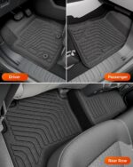 Full Set Car Truck Bed Mat & Floor Mats for Ford Ranger SuperCrew Cab: 2024 2025 All-Weather Mats for XLT Raptor Lariat XL with 5ft TPE Trunk Bedmat, Anti-Slip Waterproof Protection Accessories - Image 8