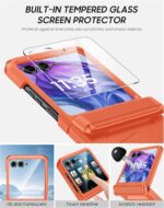 Vizvera for Motorola Razr+(Plus) 2025 Case with Hinge Cover,Built-in Screen Protector Shockproof All-Inclusive Smartphone Cover Wireless Charging for Motorola Razr+(Plus) 2025(Spritz Orange) - Image 4