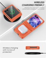 Vizvera for Motorola Razr+(Plus) 2025 Case with Hinge Cover,Built-in Screen Protector Shockproof All-Inclusive Smartphone Cover Wireless Charging for Motorola Razr+(Plus) 2025(Spritz Orange) - Image 7