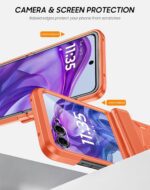 Vizvera for Motorola Razr+(Plus) 2025 Case with Hinge Cover,Built-in Screen Protector Shockproof All-Inclusive Smartphone Cover Wireless Charging for Motorola Razr+(Plus) 2025(Spritz Orange) - Image 9
