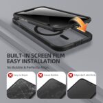 BERFY for iPhone 13 Pro Max Case, Compatible with MagSafe, Built-in Privacy Screen Protector and Camera Protection, Anti-Spy Full Body Shockproof Clear Phone Case for 13 Pro Max 6.7", Black - Image 6