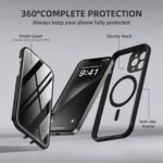 BERFY for iPhone 13 Pro Max Case, Compatible with MagSafe, Built-in Privacy Screen Protector and Camera Protection, Anti-Spy Full Body Shockproof Clear Phone Case for 13 Pro Max 6.7", Black - Image 9