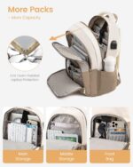 LOVEVOOK School Backpack for Women Men Classic Backpack with 15.6" Laptop Compartment Lightweight Bookbag for College Work High School - Image 3