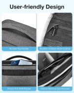 BAGSMART Small Camera Bag for Photographers, Compact Camera Shoulder Bags for DSLR/SLR/Mirrorless Cameras, Waterproof Crossbody Camera Case with Tripod Holder, Grey - Image 6